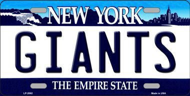 Giants New York State Background Novelty Metal License Plate