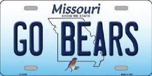 Go Bears Missouri Background Novelty Metal License Plate
