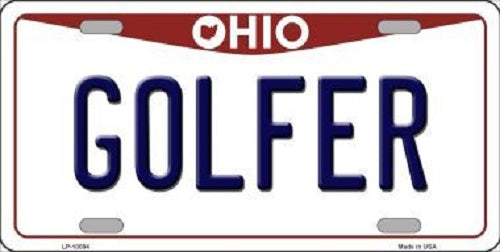 Golfer Ohio Background Novelty Metal License Plate