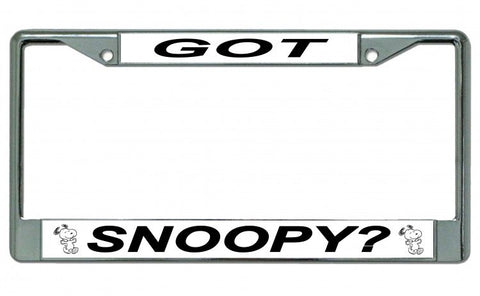 Got Snoopy Chrome License Plate Frame