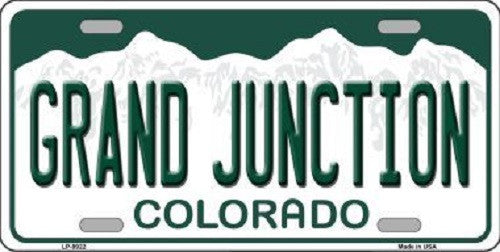 Grand Junction Colorado Background Novelty Metal License Plate