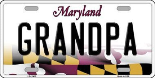 Grandpa Maryland Metal Novelty License Plate