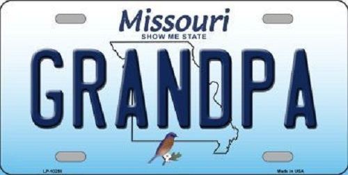Grandpa Missouri Background Novelty Metal License Plate