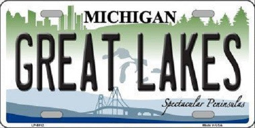 Great Lakes Michigan Metal Novelty License Plate