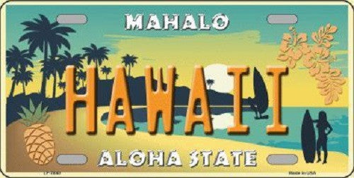Hawaii Pineapple Background Novelty Metal License Plate
