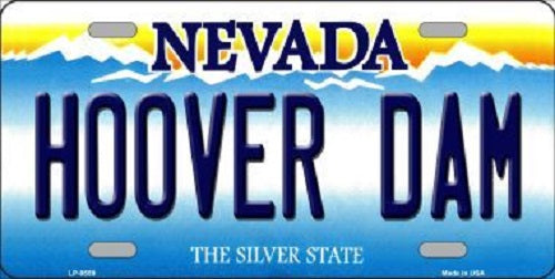Hoover Dam Nevada Background Novelty Metal License Plate