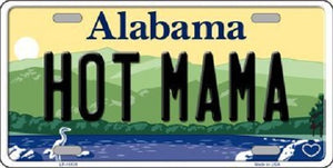 Hot Mama Alabama Background Novelty Metal License Plate