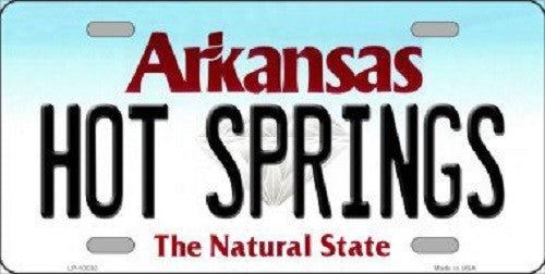 Hot Springs Arkansas Background Novelty Metal License Plate
