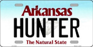 Hunter Arkansas Background Novelty Metal License Plate
