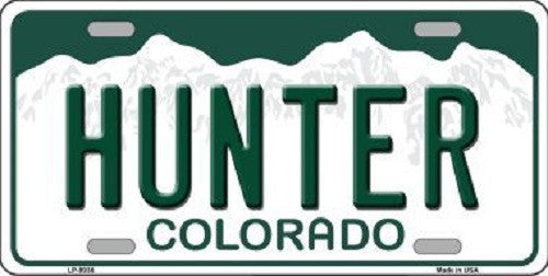 Hunter Colorado Background Novelty Metal License Plate