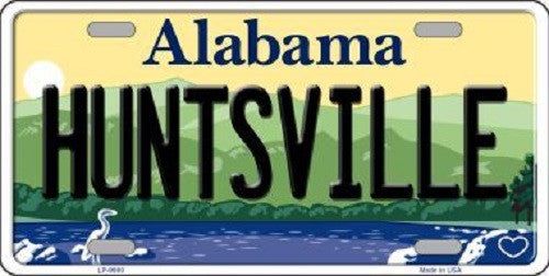 Huntsville Alabama Background Novelty Metal License Plate
