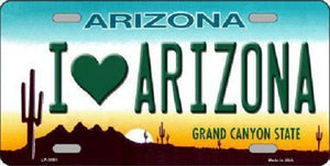 I Love Arizona Novelty Metal Novelty License Plate