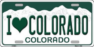 I Love Colorado Background Novelty Metal License Plate