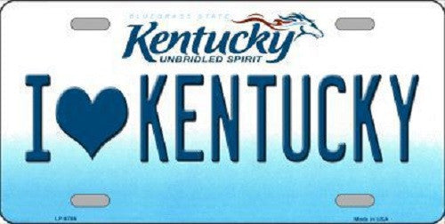 I Love Kentucky Novelty Metal License Plate