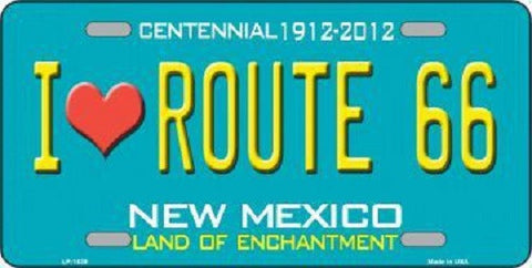 I Love Route 66 New Mexico Novelty Metal License Plate