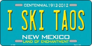 I Ski Taos New Mexico Novelty Metal License Plate