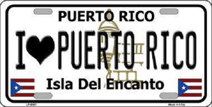 I love Puerto Rico Metal Novelty License Plate