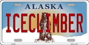 Ice Climber Alaska State Background Novelty Metal License Plate