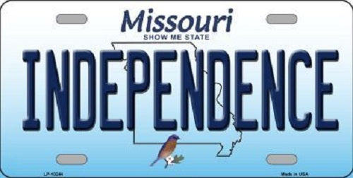 Independence Missouri Background Novelty Metal License Plate