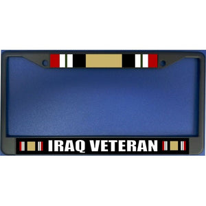 Iraq Veteran Black License Plate Frame