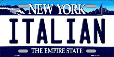 Italian New York Novelty Metal License Plate