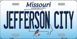 Jefferson City Missouri Background Novelty Metal License Plate