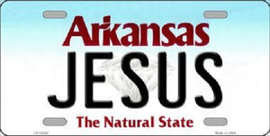 Jesus Arkansas Background Novelty Metal License Plate