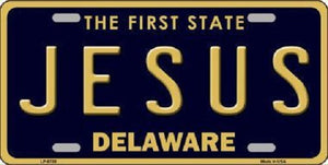 Jesus Delaware Novelty Metal License Plate