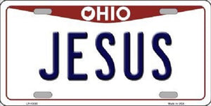 Jesus Ohio Background Novelty Metal License Plate