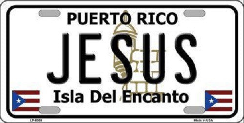 Jesus Puerto Rico Metal Novelty License Plate