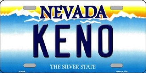 Keno Nevada Background Novelty Metal License Plate
