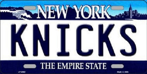 Knicks New York Novelty State Background Metal License Plate