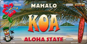 Koa Hawaii State Background Novelty Metal License Plate