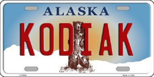 Kodiak Alaska State Background Novelty Metal License Plate