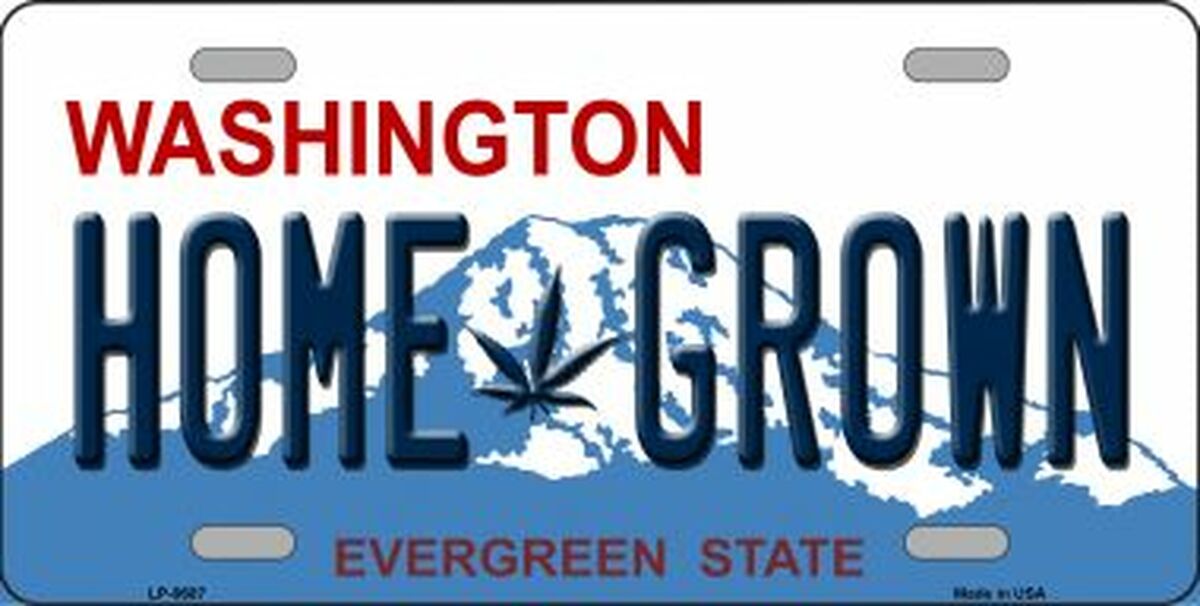 Home Grown Washington Novelty Metal License Plate
