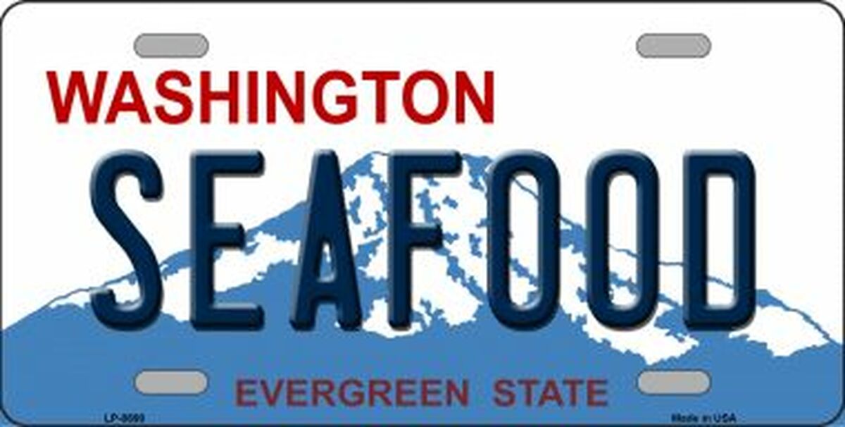 Seafood Washington Novelty Metal License Plate