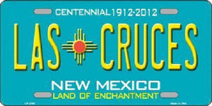 Las Cruces New Mexico Teal Novelty Metal License Plate