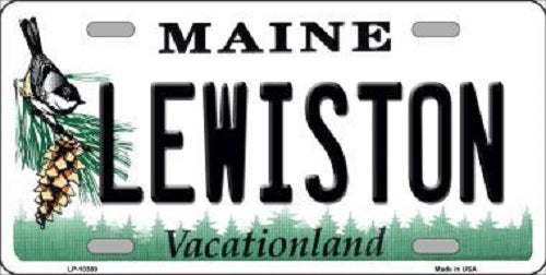 Lewiston Maine Metal Novelty License Plate