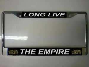 Long Live The Empire Star Wars Chrome License Plate Frame