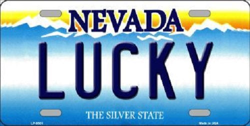 Lucky Nevada Background Novelty Metal License Plate