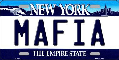 Mafia New York Novelty Metal License Plate