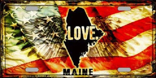 Maine Love Novelty Metal License Plate