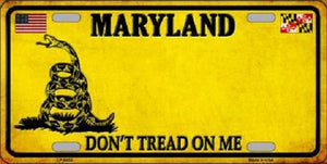 Maryland Don't Tread On Me Novelty Metal License Plate