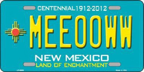 Meeooww New Mexico Novelty Metal License Plate