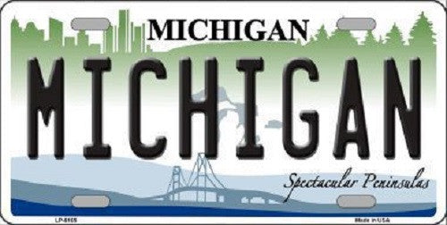 Michigan Novelty Metal License Plate