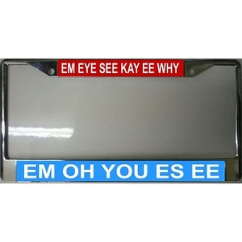 Em Eye See Kay Ee Why Mickey Mouse Chrome License Plate Frame