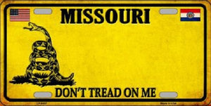 Missouri Don't Tread On Me Novelty Metal License Plate