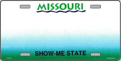 Missouri Novelty State Blank Metal License Plate