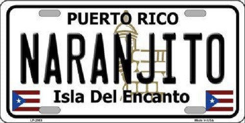 Naranjito Puerto Rico Metal Novelty License Plate