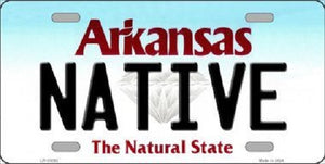 Native Arkansas Background Novelty Metal License Plate